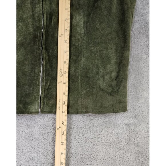 Saguaro Vest Womens Large Green Suede Leather Full Zip Western 90s Vintage Top - Picture 6 of 12